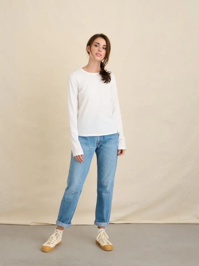 Alex Mill Tees Tanks Frank Long Sleeve Tee In 40039S Jersey White 8211 Women