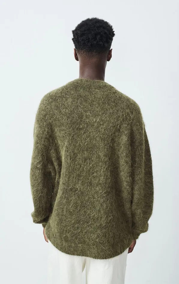 American Vintage Jumpers and Cardigans Men Cardigan Nuny Melange Seaweed