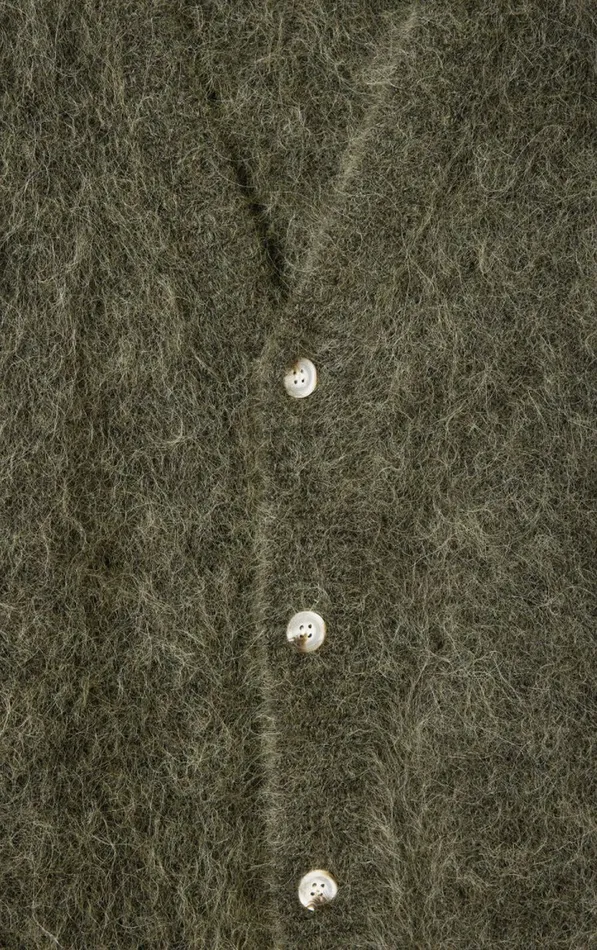 American Vintage Jumpers and Cardigans Men Cardigan Nuny Melange Seaweed