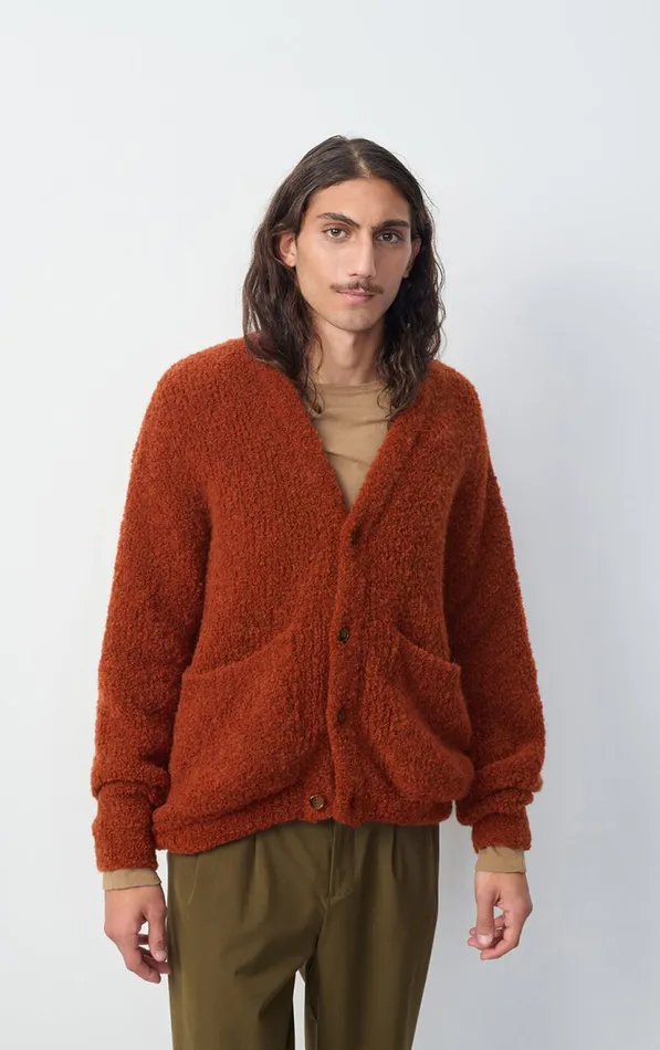 American Vintage Jumpers and Cardigans Men Cardigan Zolly Brick Melange