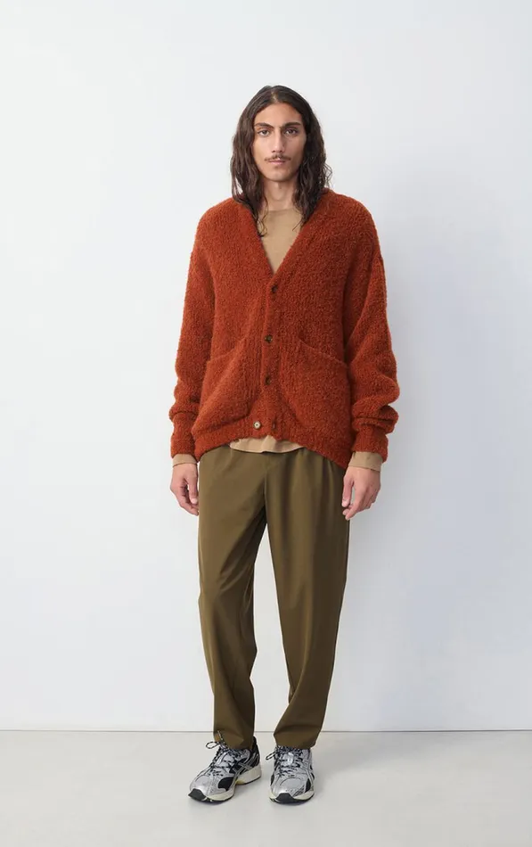 American Vintage Jumpers and Cardigans Men Cardigan Zolly Brick Melange