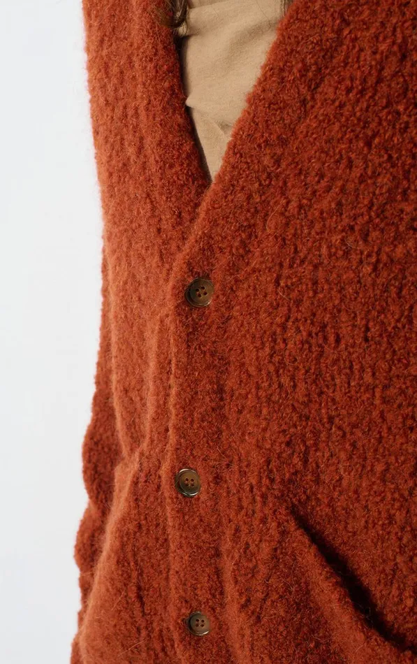 American Vintage Jumpers and Cardigans Men Cardigan Zolly Brick Melange