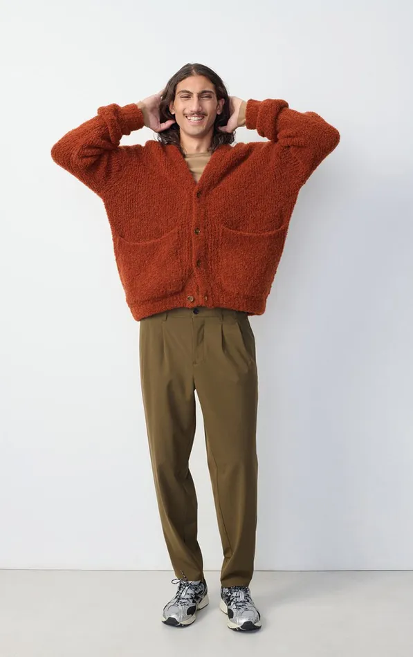 American Vintage Jumpers and Cardigans Men Cardigan Zolly Brick Melange