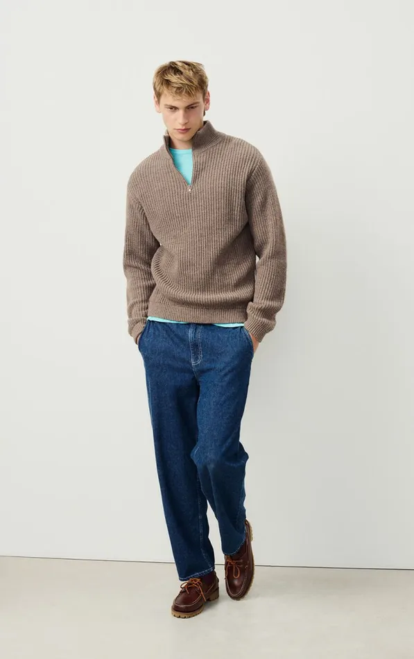 American Vintage Jumpers and Cardigans Men Jumper Crashway Mole Melange American Vintage Jumpers and Cardigans Men Jumper Crashway Mole Melange
