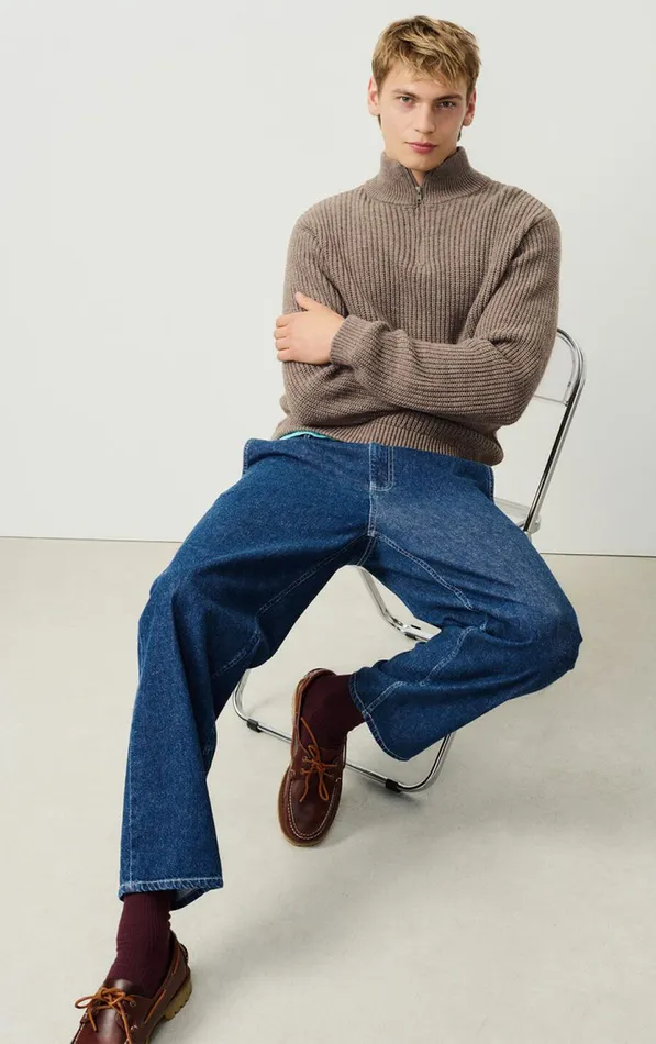 American Vintage Jumpers and Cardigans Men Jumper Crashway Mole Melange American Vintage Jumpers and Cardigans Men Jumper Crashway Mole Melange