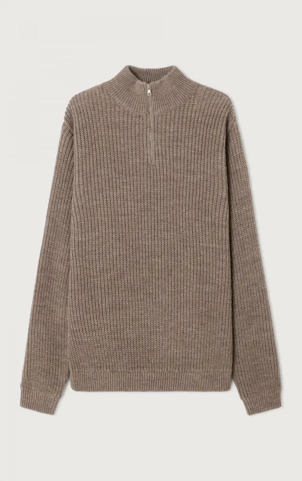 American Vintage Jumpers and Cardigans Men Jumper Crashway Mole Melange American Vintage Jumpers and Cardigans Men Jumper Crashway Mole Melange