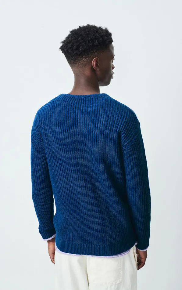 American Vintage Jumpers and Cardigans Men Jumper Crashway Prussian Blue Melange American Vintage Jumpers and Cardigans Men Jumper Crashway Prussian Blue Melange