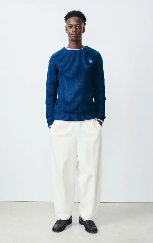 American Vintage Jumpers and Cardigans Men Jumper Crashway Prussian Blue Melange American Vintage Jumpers and Cardigans Men Jumper Crashway Prussian Blue Melange