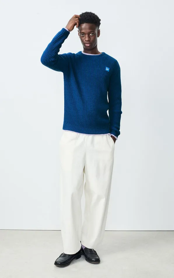 American Vintage Jumpers and Cardigans Men Jumper Crashway Prussian Blue Melange American Vintage Jumpers and Cardigans Men Jumper Crashway Prussian Blue Melange