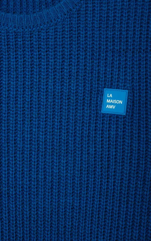 American Vintage Jumpers and Cardigans Men Jumper Crashway Prussian Blue Melange American Vintage Jumpers and Cardigans Men Jumper Crashway Prussian Blue Melange