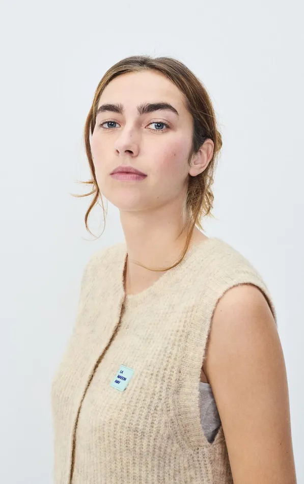American Vintage Jumpers and Cardigans Women Cardigan East Melange Powder Snow American Vintage Jumpers and Cardigans Women Cardigan East Melange Powder Snow