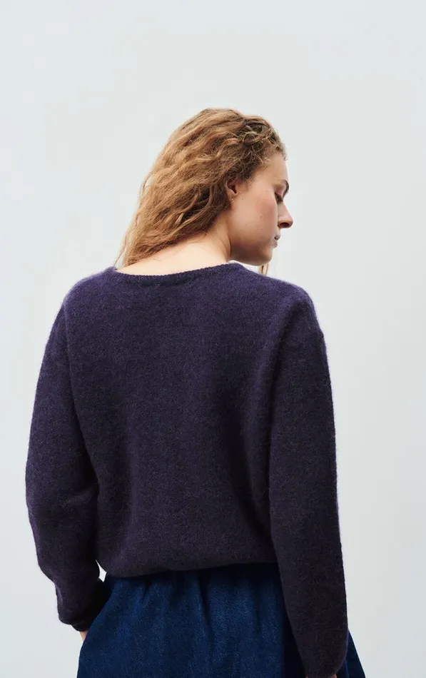 American Vintage Jumpers and Cardigans Women Cardigan Vitow Abyss Black Melange American Vintage Jumpers and Cardigans Women Cardigan Vitow Abyss Black Melange