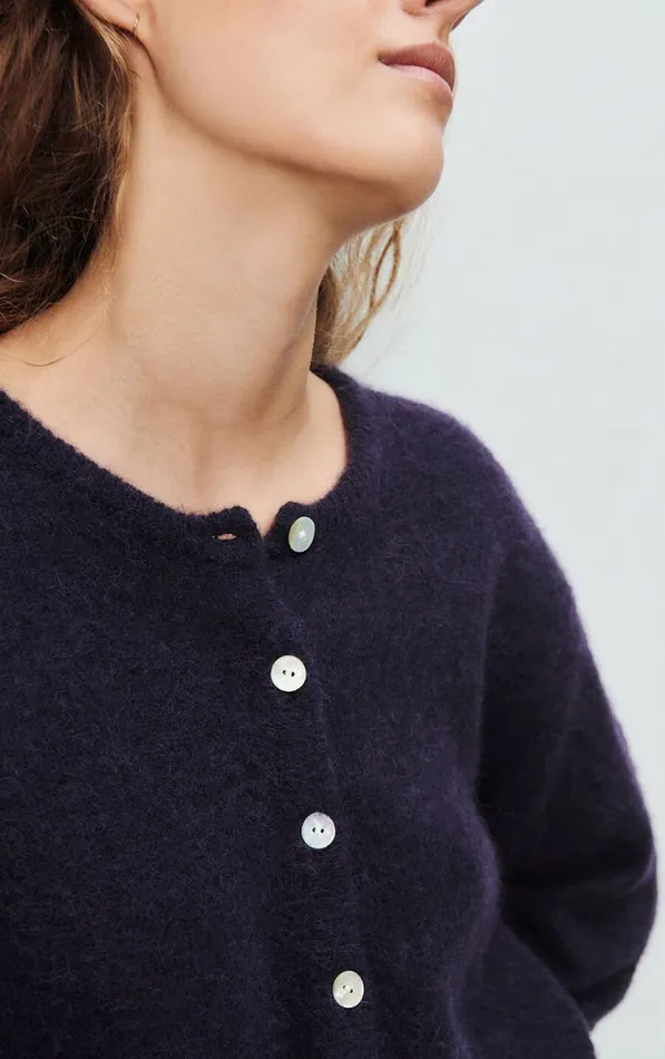 American Vintage Jumpers and Cardigans Women Cardigan Vitow Abyss Black Melange American Vintage Jumpers and Cardigans Women Cardigan Vitow Abyss Black Melange
