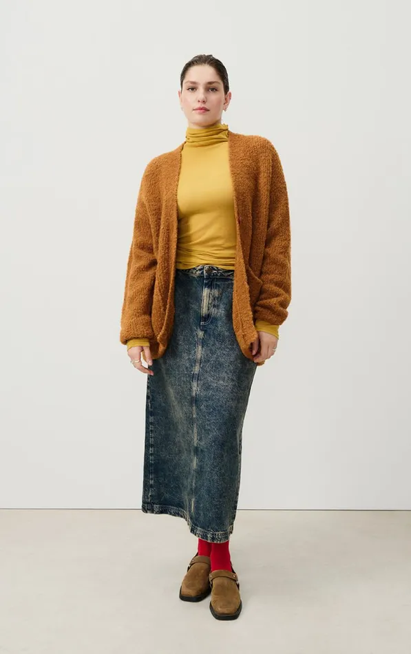 American Vintage Jumpers and Cardigans Women Cardigan Zolly Camel Melange American Vintage Jumpers and Cardigans Women Cardigan Zolly Camel Melange
