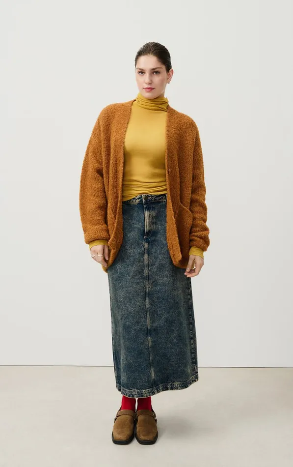 American Vintage Jumpers and Cardigans Women Cardigan Zolly Camel Melange American Vintage Jumpers and Cardigans Women Cardigan Zolly Camel Melange