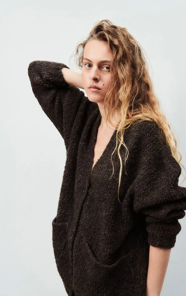 American Vintage Jumpers and Cardigans Women Cardigan Zolly Melange Charcoal