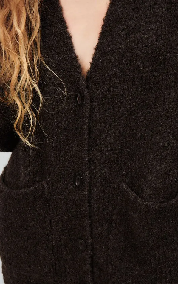 American Vintage Jumpers and Cardigans Women Cardigan Zolly Melange Charcoal American Vintage Jumpers and Cardigans Women Cardigan Zolly Melange Charcoal