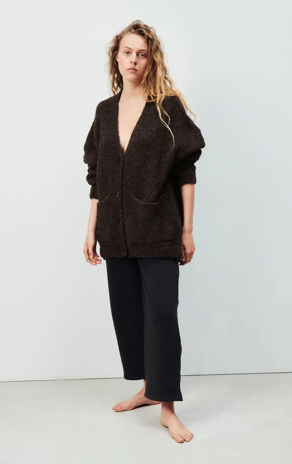 American Vintage Jumpers and Cardigans Women Cardigan Zolly Melange Charcoal American Vintage Jumpers and Cardigans Women Cardigan Zolly Melange Charcoal