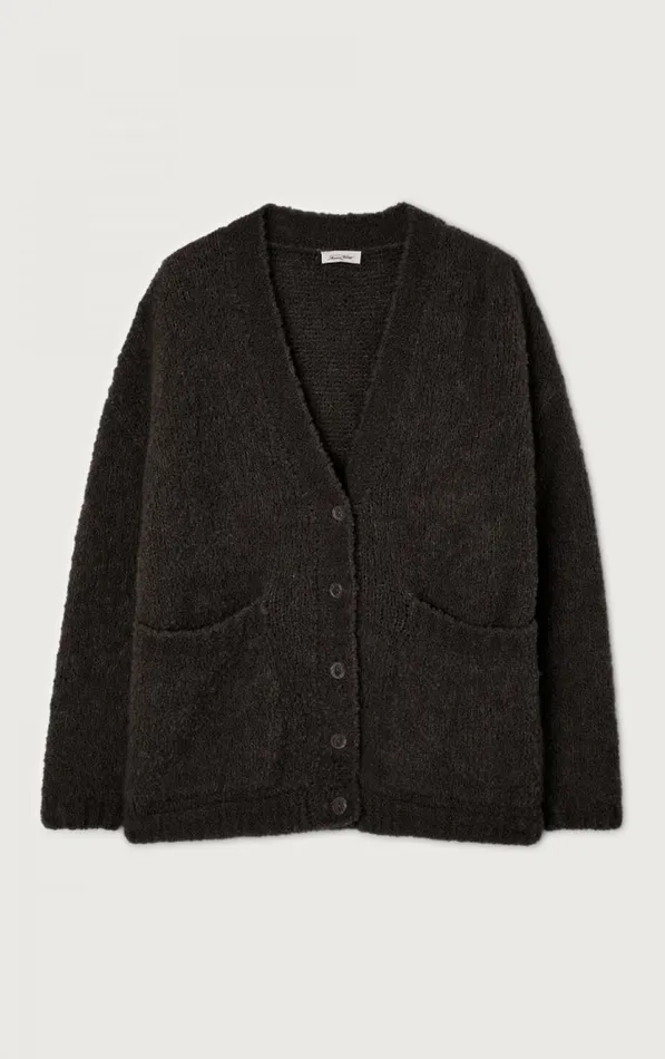 American Vintage Jumpers and Cardigans Women Cardigan Zolly Melange Charcoal American Vintage Jumpers and Cardigans Women Cardigan Zolly Melange Charcoal