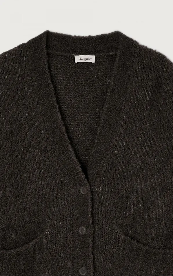 American Vintage Jumpers and Cardigans Women Cardigan Zolly Melange Charcoal American Vintage Jumpers and Cardigans Women Cardigan Zolly Melange Charcoal