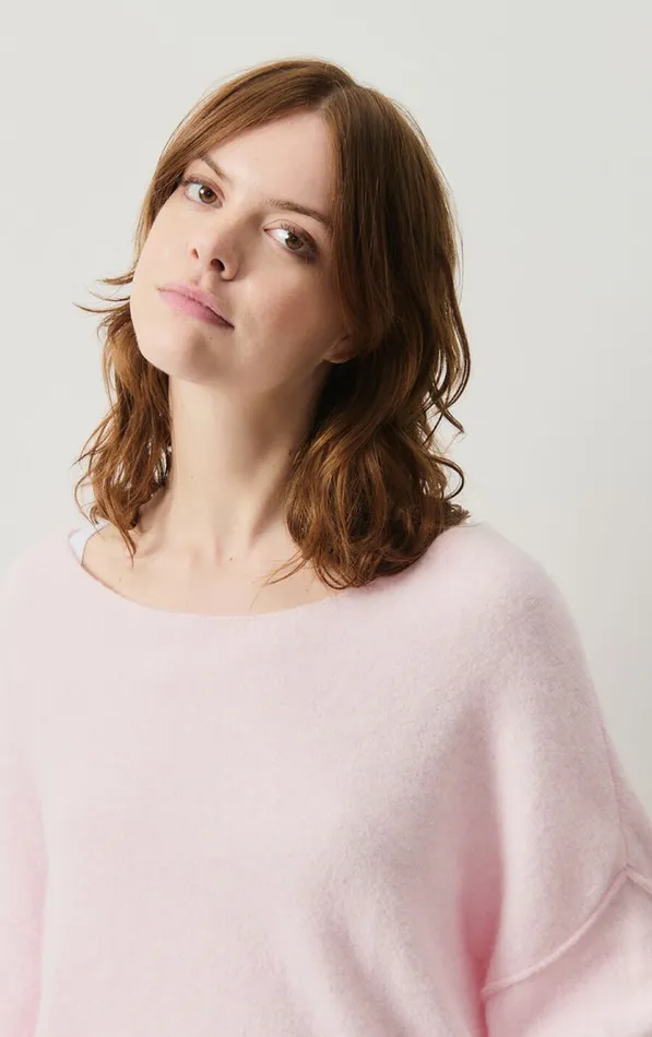American Vintage Jumpers and Cardigans Women Jumper Damsville Melange Sugared Almond American Vintage Jumpers and Cardigans Women Jumper Damsville Melange Sugared Almond