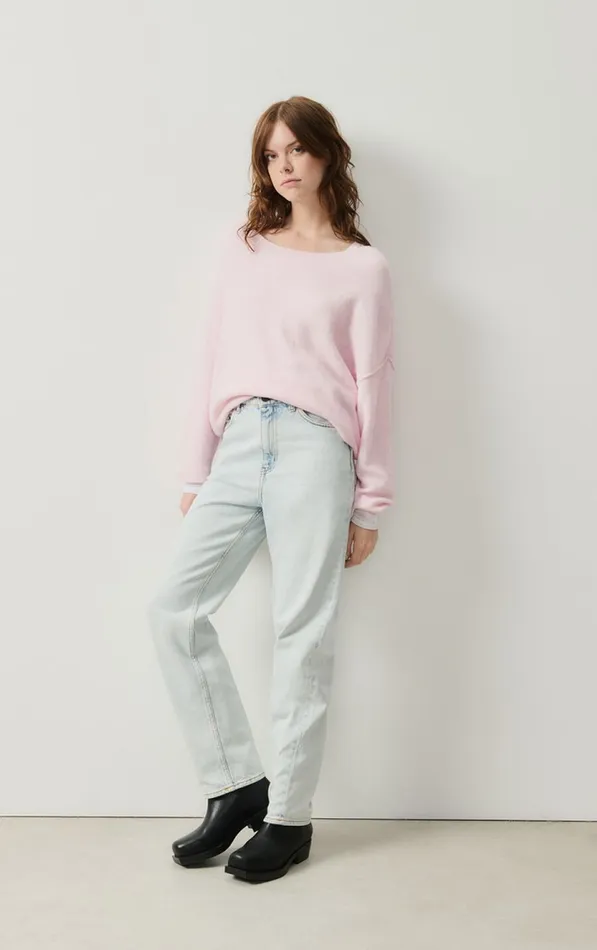 American Vintage Jumpers and Cardigans Women Jumper Damsville Melange Sugared Almond American Vintage Jumpers and Cardigans Women Jumper Damsville Melange Sugared Almond
