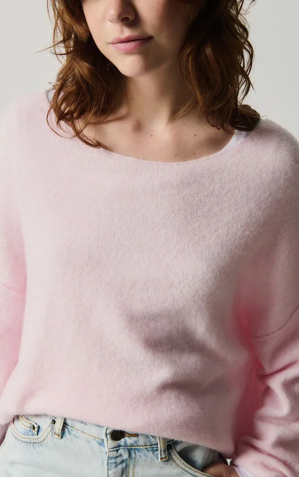 American Vintage Jumpers and Cardigans Women Jumper Damsville Melange Sugared Almond American Vintage Jumpers and Cardigans Women Jumper Damsville Melange Sugared Almond