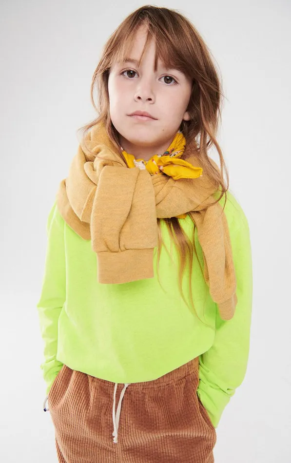 American Vintage Long Sleeve TShirts Kids TShirt Gamipy Neon Yellow
