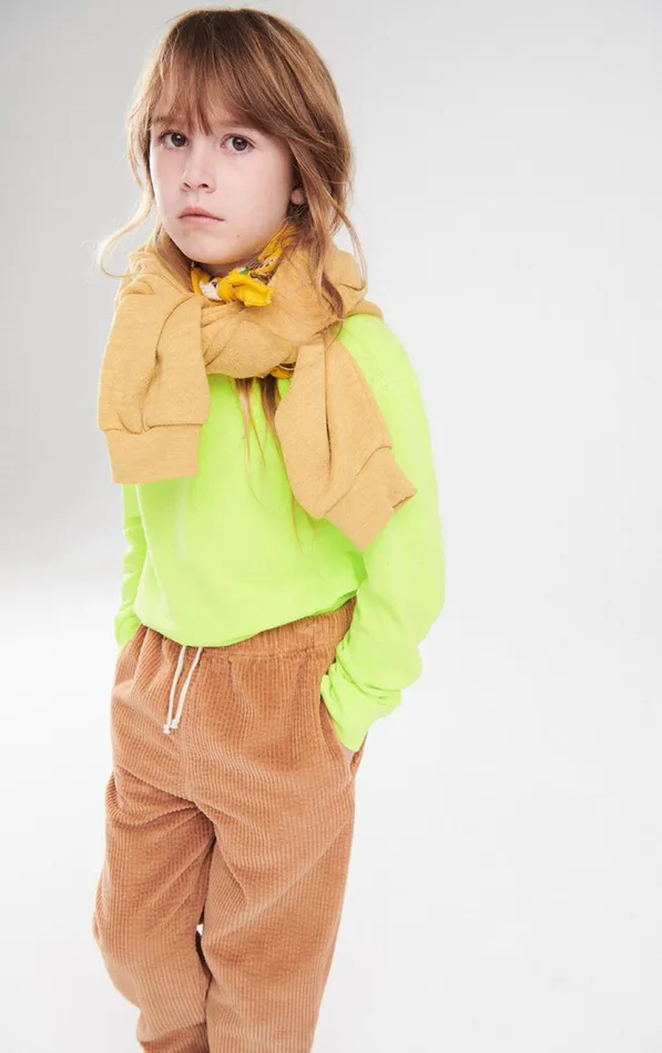American Vintage Long Sleeve TShirts Kids TShirt Gamipy Neon Yellow