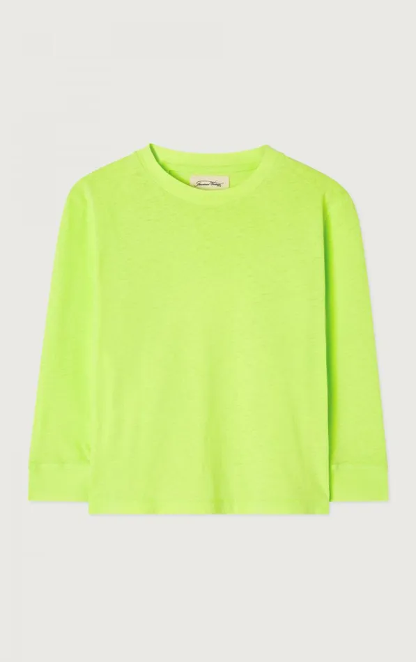 American Vintage Long Sleeve TShirts Kids TShirt Gamipy Neon Yellow