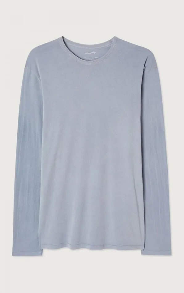 American Vintage Long Sleeve TShirts Men TShirt Devon Vintage Blue Grey American Vintage Long Sleeve TShirts Men TShirt Devon Vintage Blue Grey