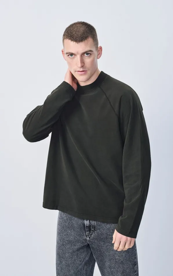 American Vintage Long Sleeve TShirts Men TShirt Fazy Vintage Carbon