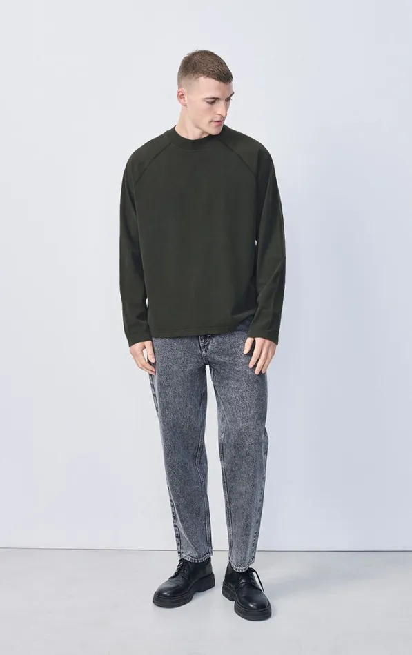 American Vintage Long Sleeve TShirts Men TShirt Fazy Vintage Carbon