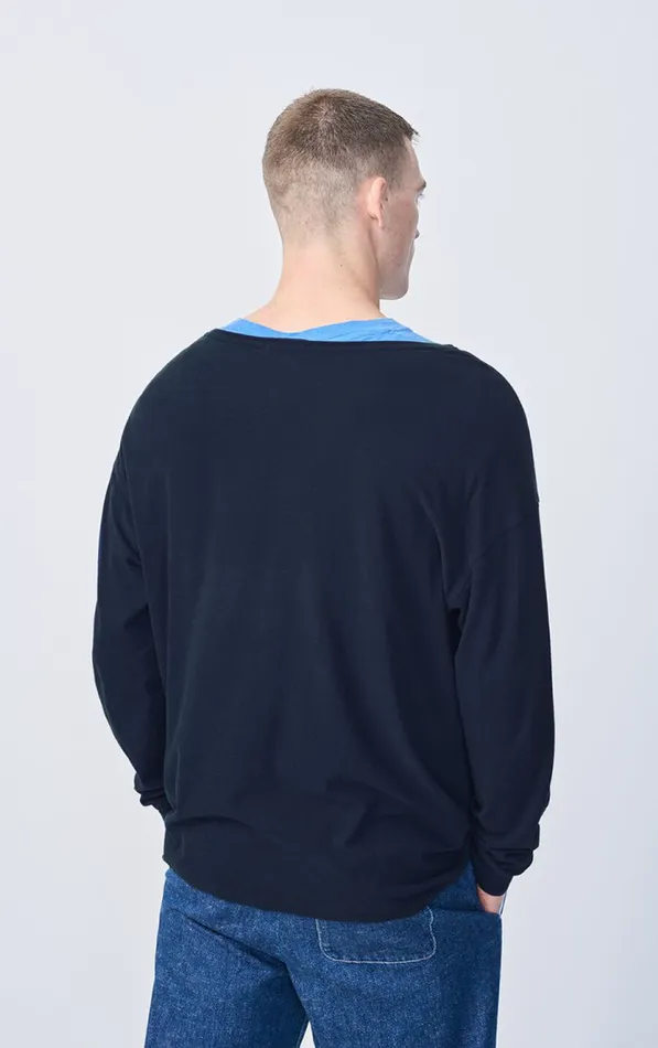American Vintage Long Sleeve TShirts Men TShirt Gamipy Navy