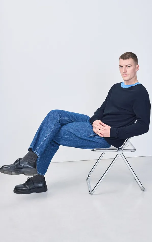American Vintage Long Sleeve TShirts Men TShirt Gamipy Navy