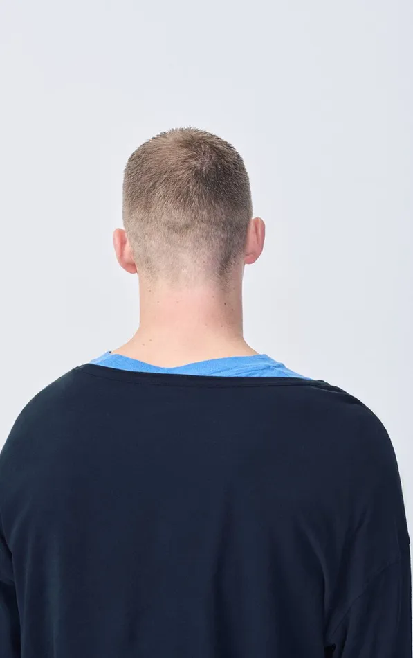 American Vintage Long Sleeve TShirts Men TShirt Gamipy Navy