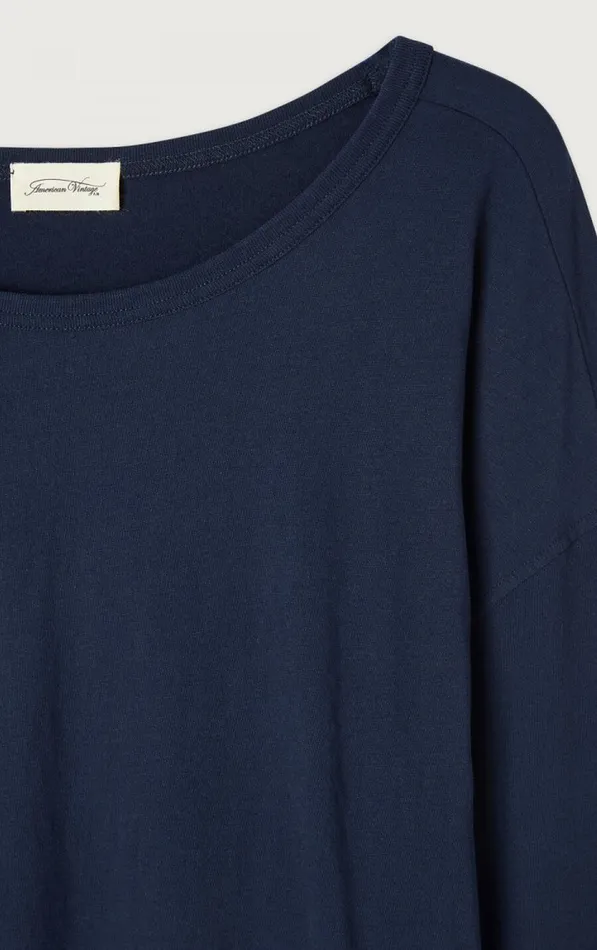 American Vintage Long Sleeve TShirts Men TShirt Gamipy Navy
