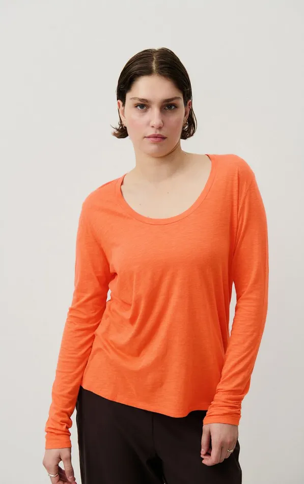 American Vintage Long Sleeve TShirts Women TShirt Jacksonville Butternut Mottled