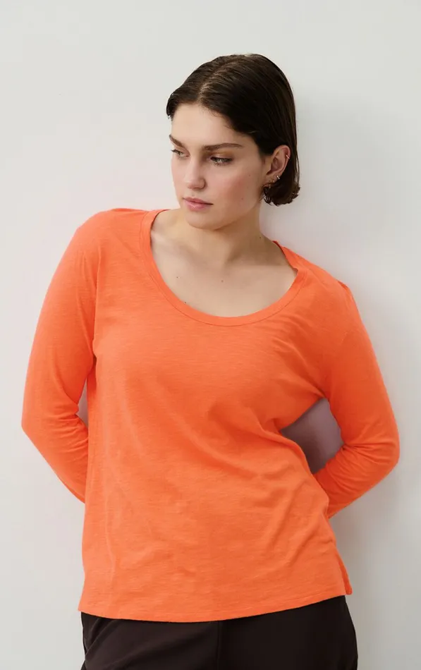 American Vintage Long Sleeve TShirts Women TShirt Jacksonville Butternut Mottled American Vintage Long Sleeve TShirts Women TShirt Jacksonville Butternut Mottled