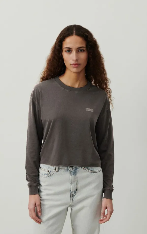 American Vintage Long Sleeve TShirts Women TShirt Pymaz Vintage Carbon