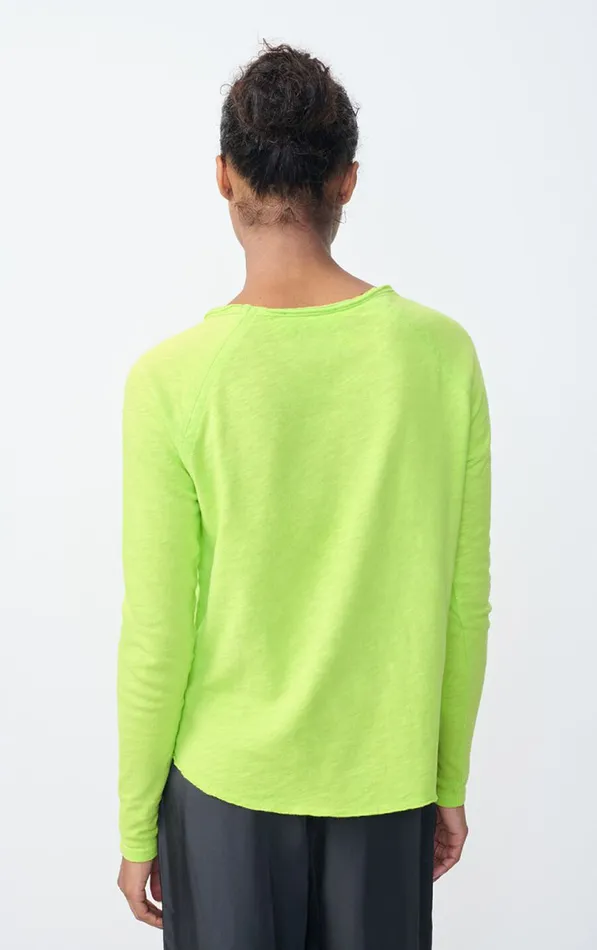 American Vintage Long Sleeve TShirts Women TShirt Sonoma Neon Yellow