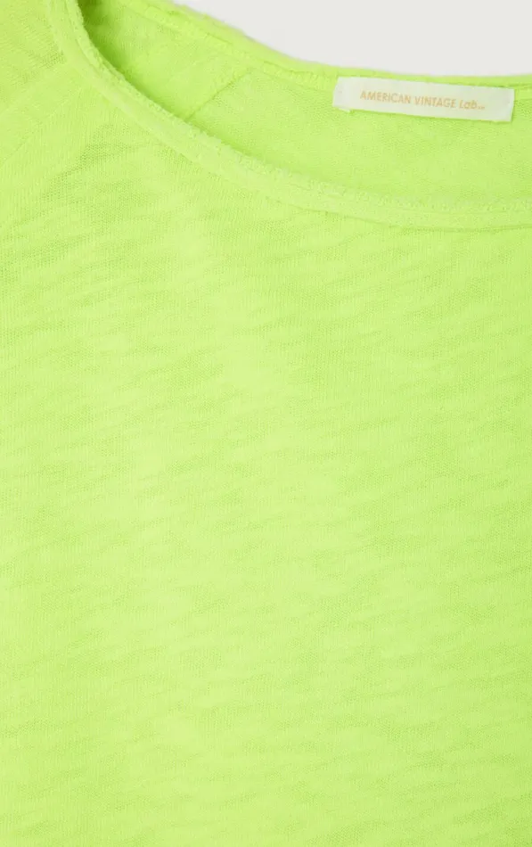 American Vintage Long Sleeve TShirts Women TShirt Sonoma Neon Yellow
