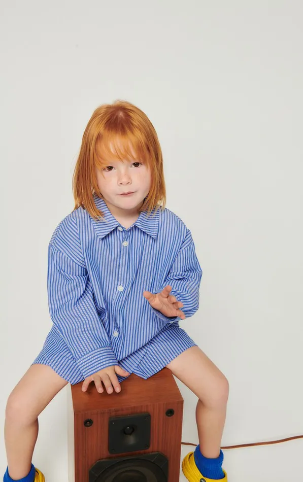 American Vintage Shirts Kids Shirt Zatybay Aqua Stripes