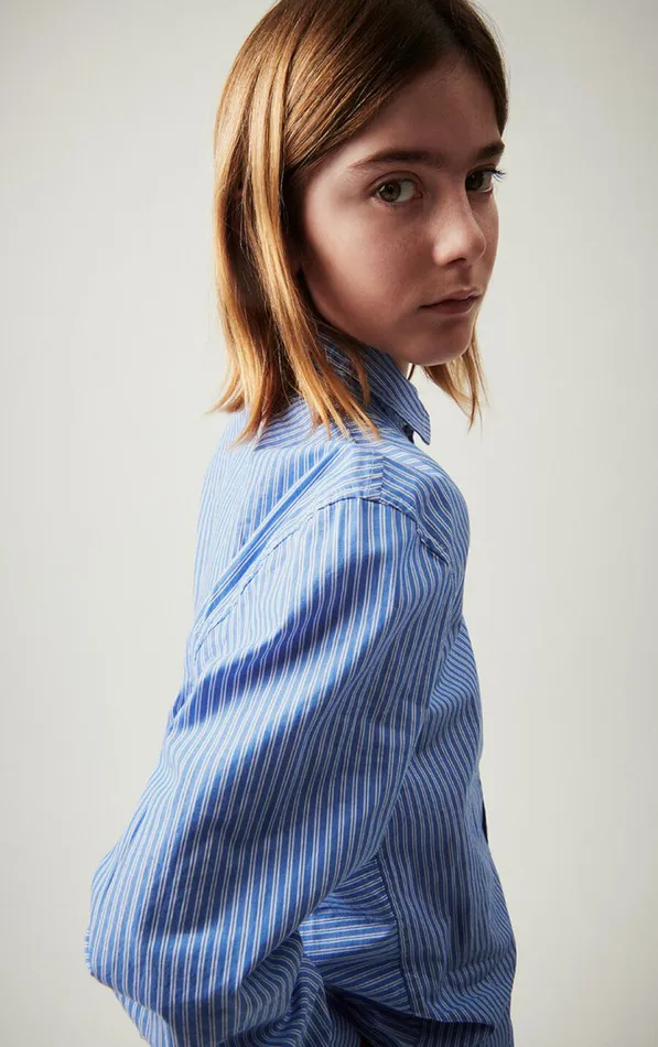American Vintage Shirts Kids Shirt Zatybay Aqua Stripes