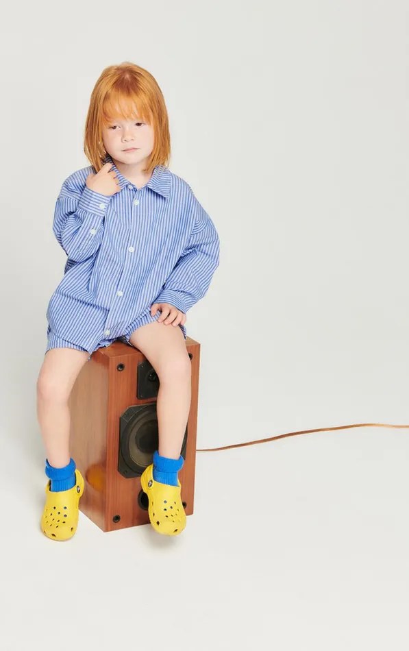 American Vintage Shirts Kids Shirt Zatybay Aqua Stripes