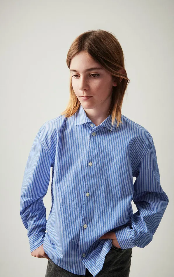 American Vintage Shirts Kids Shirt Zatybay Aqua Stripes