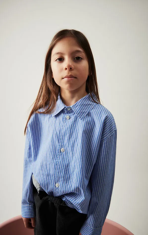 American Vintage Shirts Kids Shirt Zatybay Aqua Stripes