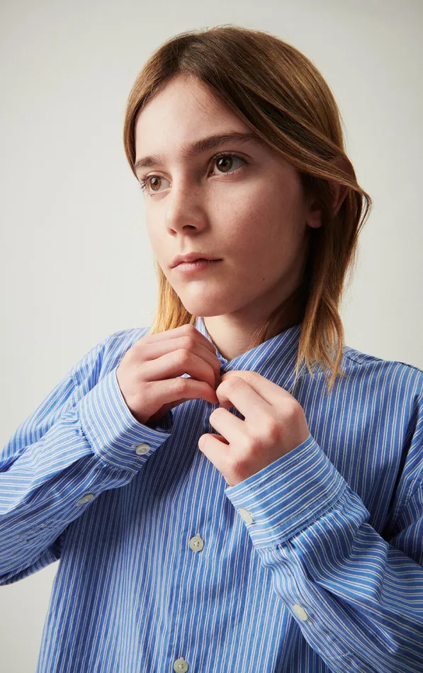 American Vintage Shirts Kids Shirt Zatybay Aqua Stripes