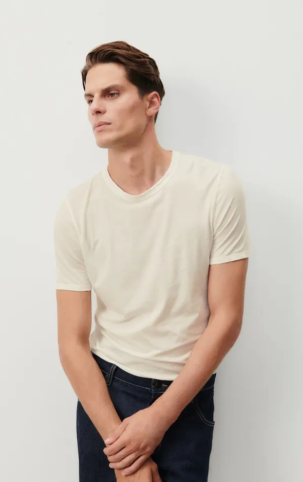American Vintage Short Sleeve TShirts Men TShirt Devon Vintage Offwhite