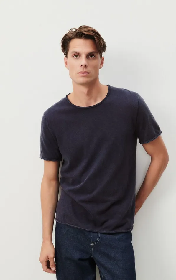 American Vintage Short Sleeve TShirts Men TShirt Sonoma Navy Vintage